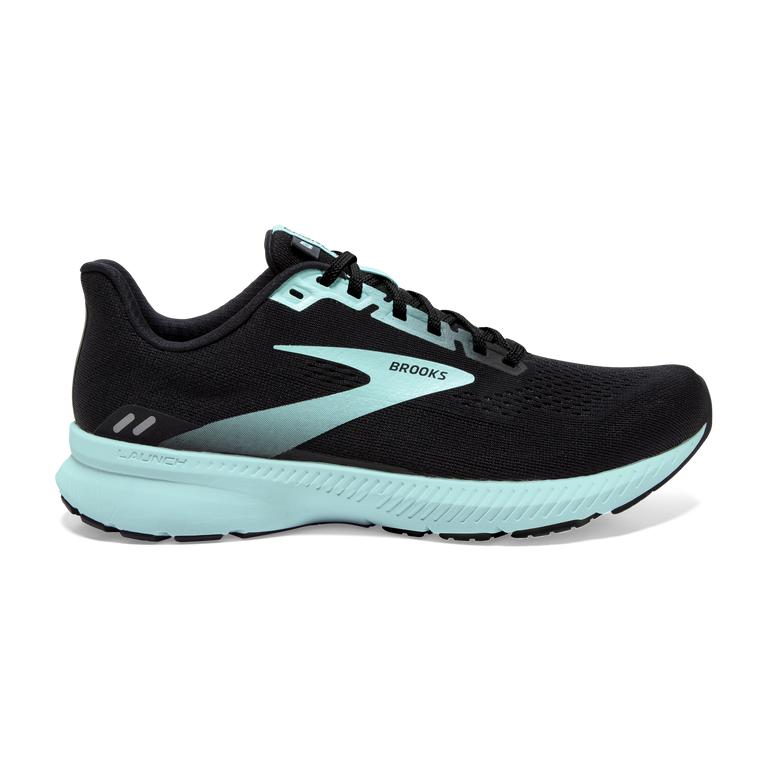 Brooks LAUNCH 8 Light Cushion Road Running Shoes Womens Sale - Black/Ebony/grey Charcoal/Blue (MSR14